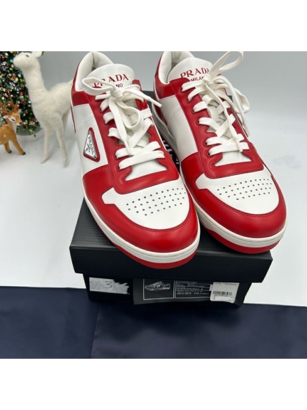 Men’s Prada downtown leather logo sneakers size 12.5. Made in Italy. - Picture 8 of 9